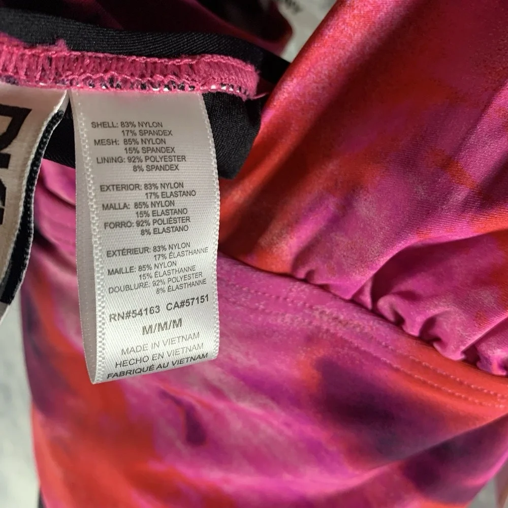 DKNY Women's Swimsuit M One Piece Pink Abstract Mirage Halter Tie Neck NWT - Picture 6 of 7